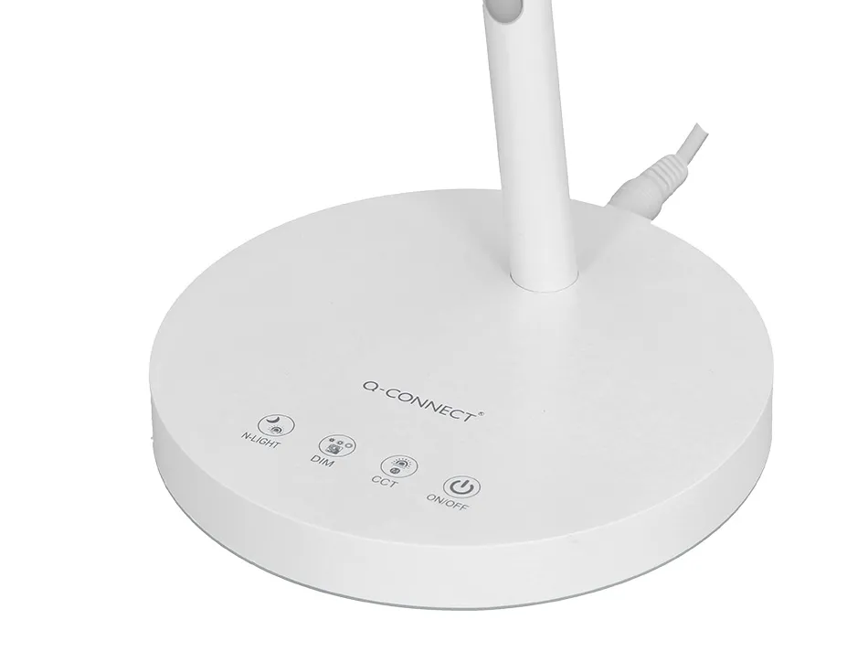 Lampe de bureau q-connect abs tactile 6w 32 led cct 3000k-6300k 360lm e=1000lux coloris blanc