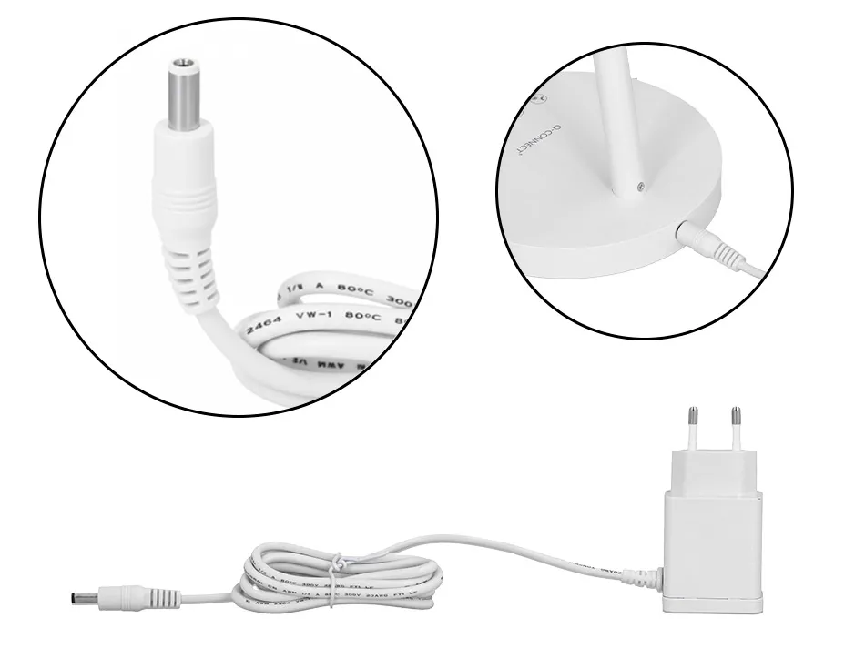 Lampe de bureau q-connect abs tactile 6w 32 led cct 3000k-6300k 360lm e=1000lux coloris blanc