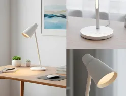 Lampe de bureau q-connect abs tactile 6w 32 led cct 3000k-6300k 360lm e=1000lux coloris blanc