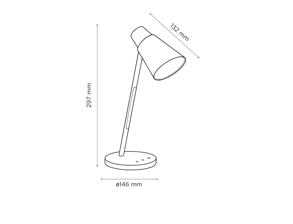 Lampe de bureau q-connect abs tactile 6w 32 led cct 3000k-6300k 360lm e=1000lux coloris blanc