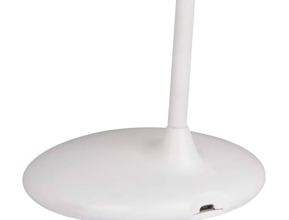 Lampe de bureau unilux led nelly sans fil batterie cable usb 400 lumen classe energetique a coloris blanc