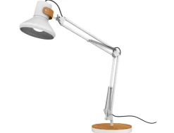 Lampe de bureau unilux led baya bamboo blanc