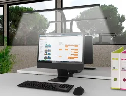Lampe de bureau unilux led strata ergonomique bras flexible avec pince variateur intensite 680 lumen coloris
