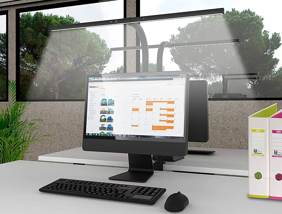 Lampe de bureau unilux led strata ergonomique bras flexible avec pince variateur intensite 680 lumen coloris