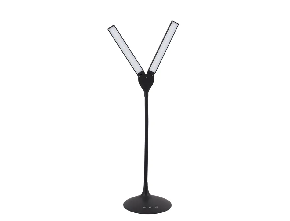 Lampe led alba 2 tetes orientables sans fil transportable longueur 27cm base diam. 17cm bras 36cm