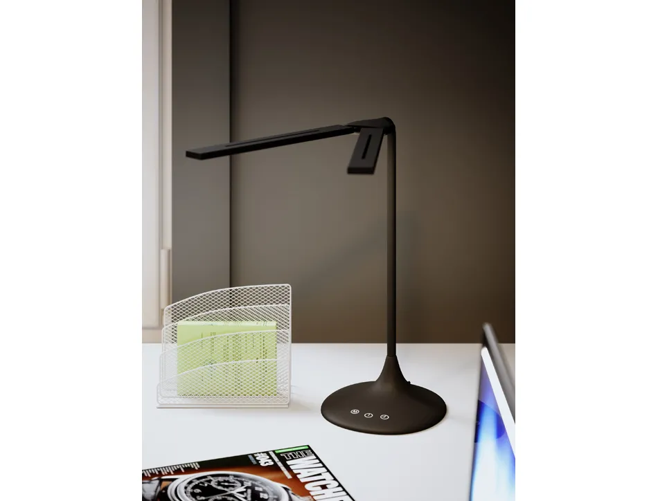 Lampe led alba 2 tetes orientables sans fil transportable longueur 27cm base diam. 17cm bras 36cm