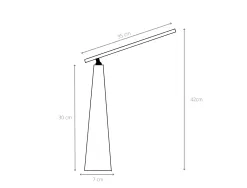 Lampe led alba sans fil transportable hauteur 42cm tete 35x4cm base diam. 30cm coloris blanc