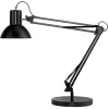 Lampe led unilux architecte success bras double triple articulation pivot sur socle robuste pince fournie coloris noir