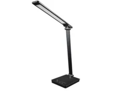 Lampe unilux novy pliable usb led tete et base rotative bras reglable coloris noir