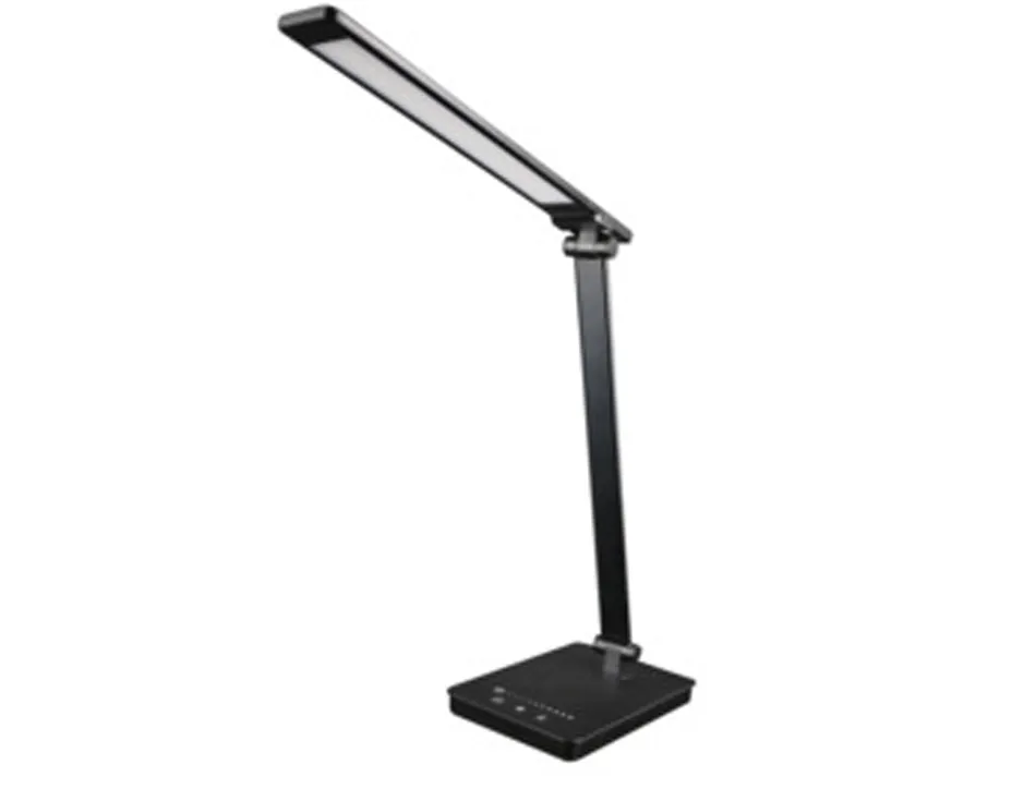 Lampe unilux novy pliable usb led tete et base rotative bras reglable coloris noir