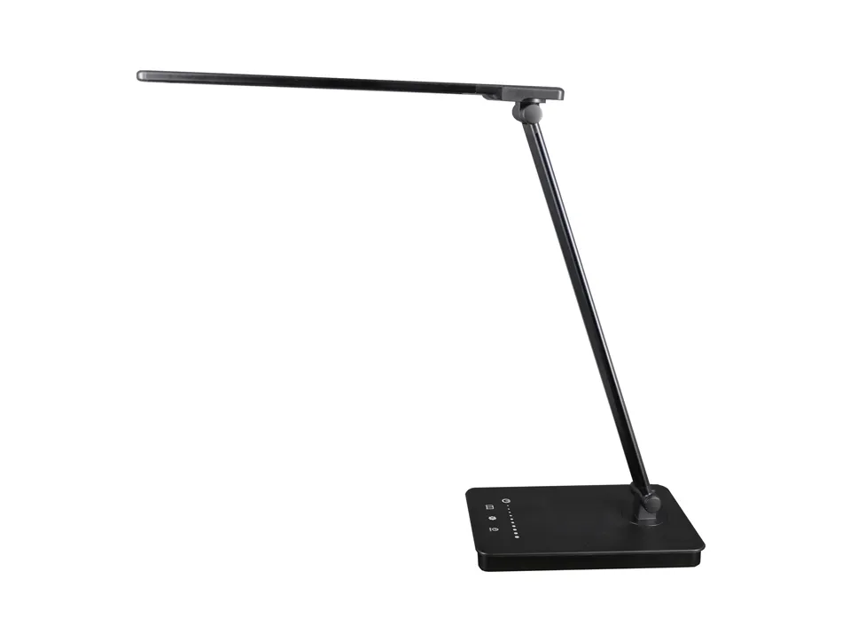 Lampe unilux novy pliable usb led tete et base rotative bras reglable coloris noir