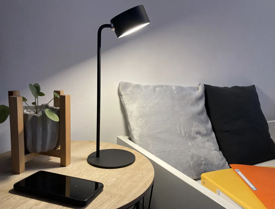Lampe unilux sunset led boule magnetique rotative 360 coloris noir
