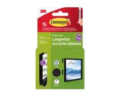 Languette adhesive command accroche-tableau taille m coloris noir boite 8 unites