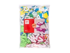 Lettre mousse eva apli adhesive coloris assortis sachet 500 unites