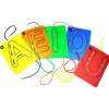 Lettres majuscule a tisser henbeade a - z en plastique lavable 26 cartes 10 lacets coloris assortis