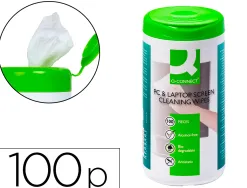 Lingette écrans q-connect biodégradable sans solvants nocifs tous écrans nouvelle génération boîte 100 unités