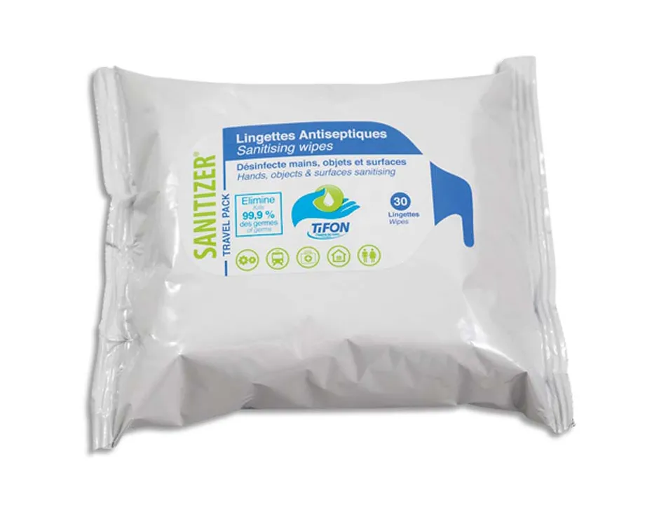 Lingettes humides désinfectantes tifon 20 x 20 cm paquet 30