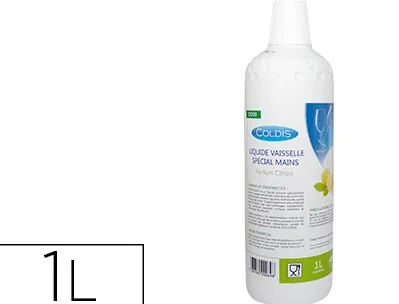 Liquide vaisselle coldis lavage manuel spécial ustensiles de cuisine plans de travail parfum citron flacon 1l