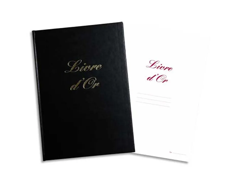 Livre d or elve format a4 noir couverture aspect cuir 148 pages