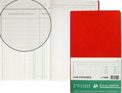 Livre inventaire exacompta 320x195mm vertical 31 lignes 80 pages