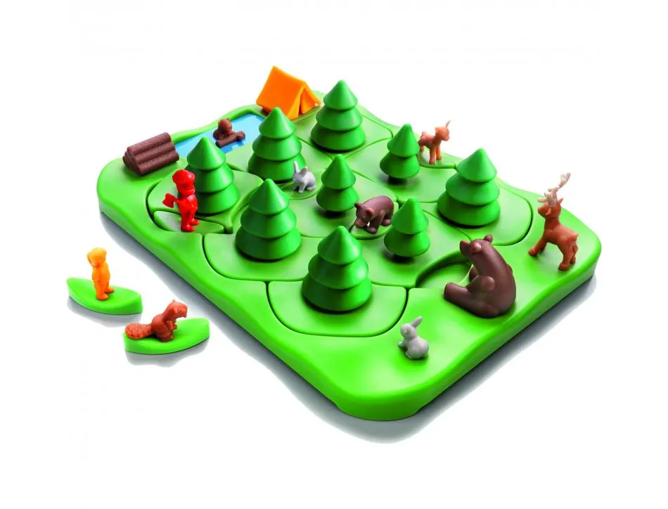 Logique reflexion smart parc ours en foret 80 defs evolutifs 1 plateau de jeu 9 tuiles sapin 6 figurines 1