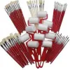 Lot assortiment de pinceaux brosses et rouleaux differentes tailles 60 pieces assorties