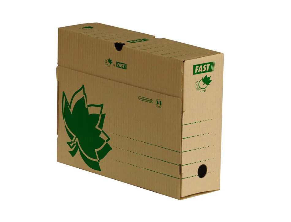 Lot boites archives nature line fast recycle et recyclable carton brun 33x25 cm dos de 10cm 10 unites