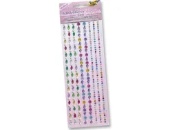 Lot bordures strass folia adhesive 25 cm 8 unites coloris et formes assorties