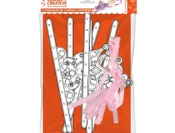 Lot couronnes papier graine creative 6 unites coloris noires et blanches