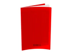 Lot de 10 cahiers cambridge polypro rouge indechirable et lavable papier velin extra 24x32 cm piqure 80g seyes 80g