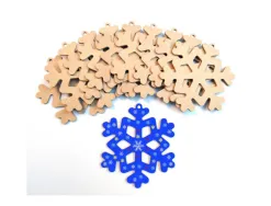 Lot de 10 etoiles de neige culture club en bois avec trou de suspension 12.9x12.3cm coloris naturel