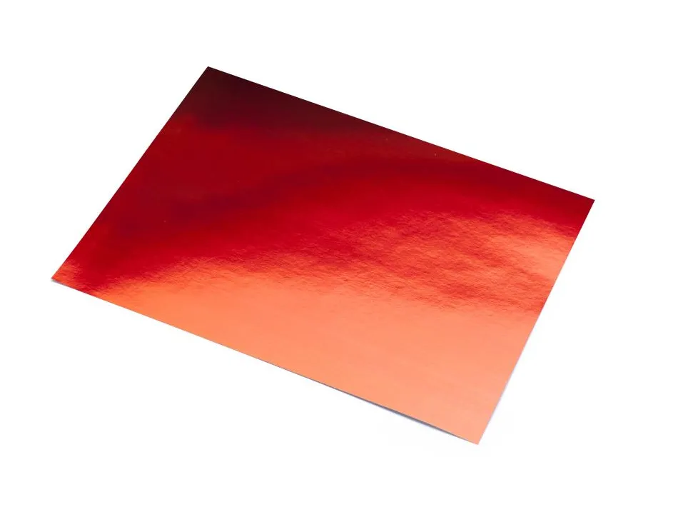 Lot de 10 feuilles cartonnées metallisee 500x650mm 225g coloris rouge