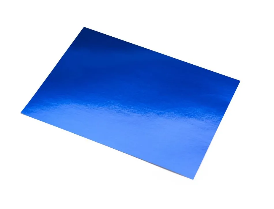 Lot de 10 feuilles cartonnées metallisee 500x650mm 225g coloris bleu