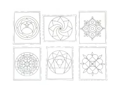 Lot de cartes autocollantes culture club a decorer motifs mandalas assortis format 19x15cm 6 unites