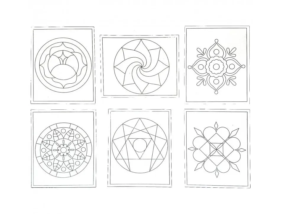 Lot de cartes autocollantes culture club a decorer motifs mandalas assortis format 19x15cm 6 unites
