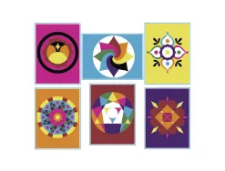 Lot de cartes autocollantes culture club a decorer motifs mandalas assortis format 19x15cm 6 unites