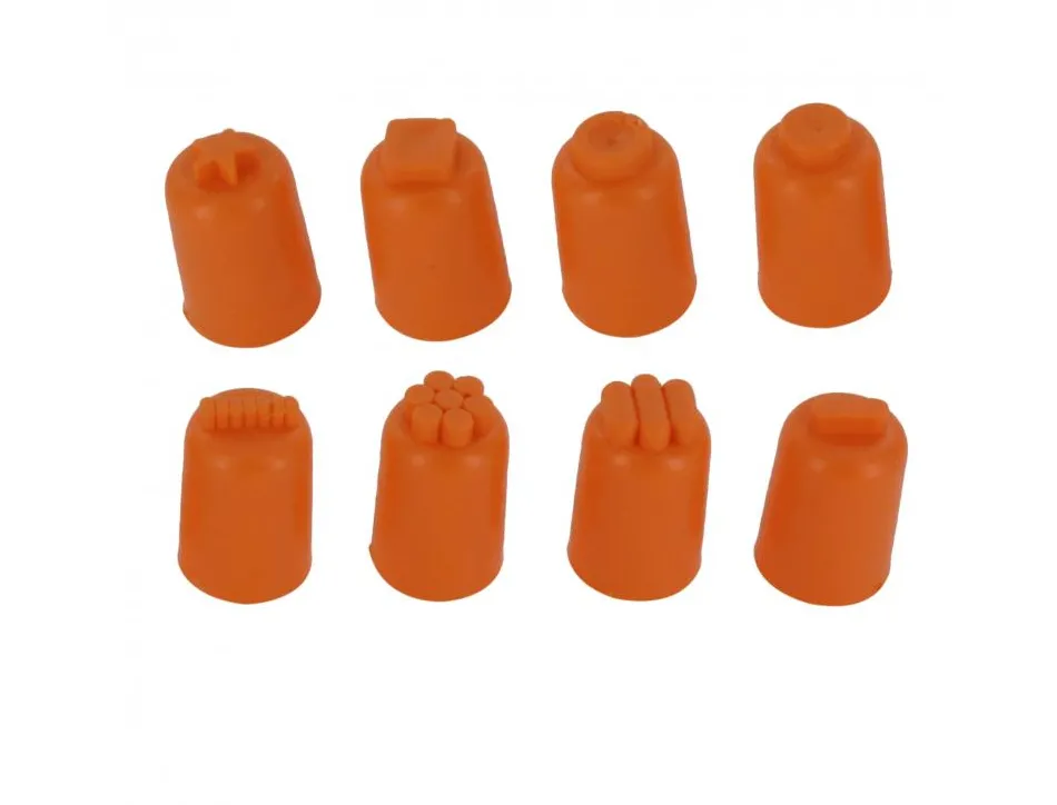 Lot de doigtiers en caoutchouc o'color souple 8 modeles assortis 24 pieces