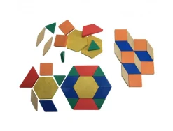 Lot de geomosaic blocs wissner pieces geometriques 6 formes et 6 couleurs 250 pieces 6 coloris assortis