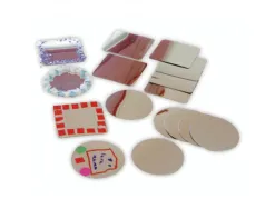 Lot de miroirs ronds et carres henbea 10x10 cm 16 unites