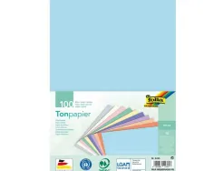 Lot de papier dessin folia lisse couleur a4 21x 29,7cm 130g 100 feuilles coloris pastels assortis