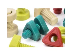 Lot de vis et boulons eco conãus miniland fibre plastique et bois 100% recycleble 24 pieces et 4