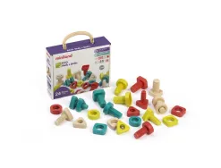 Lot de vis et boulons eco conãus miniland fibre plastique et bois 100% recycleble 24 pieces et 4