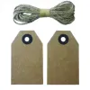 Lot etiquettes kraft graine creative 4x8 cm avec ficelle de jute 20 unites