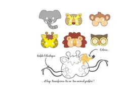 Lot masques animaux graine creative carton 6 unites assortis