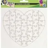 Lot mini puzzles graine creative a decorer de 40 pieces forme cîur carton 16x16cm 10 unites