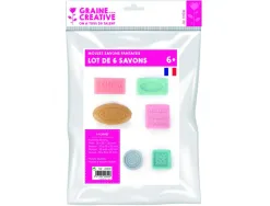 Lot mini-moules pour savons graine creative 6 formes classiques assortis
