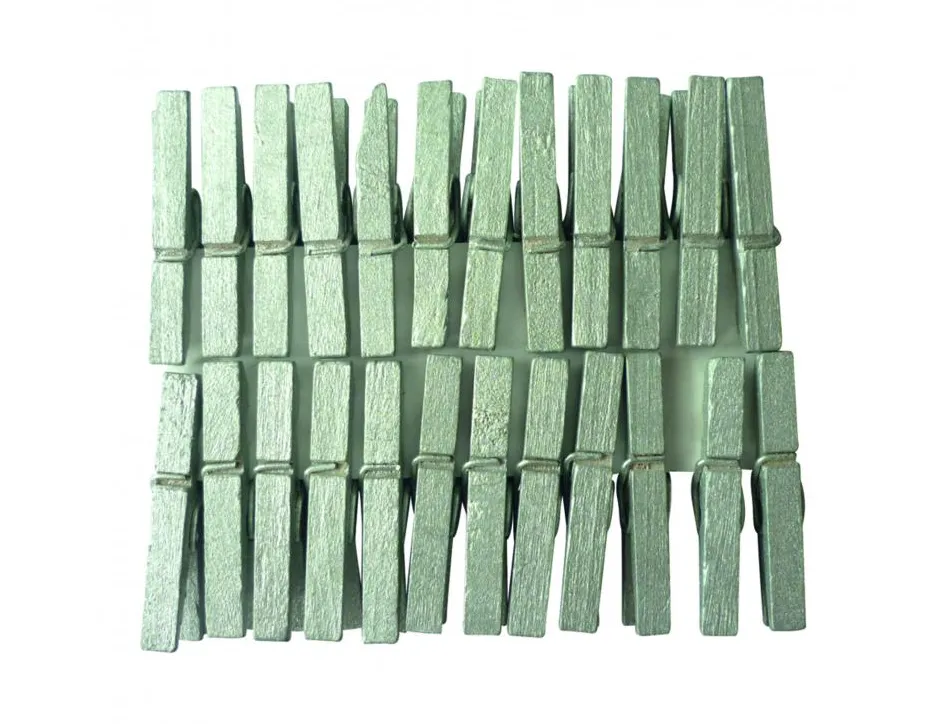 Lot mini-pinces graine creative a linge 3cm 24 unites coloris argent
