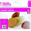 Lot moules savons simples formes graine creative 6x6 cm 2 formes rondes et carrees