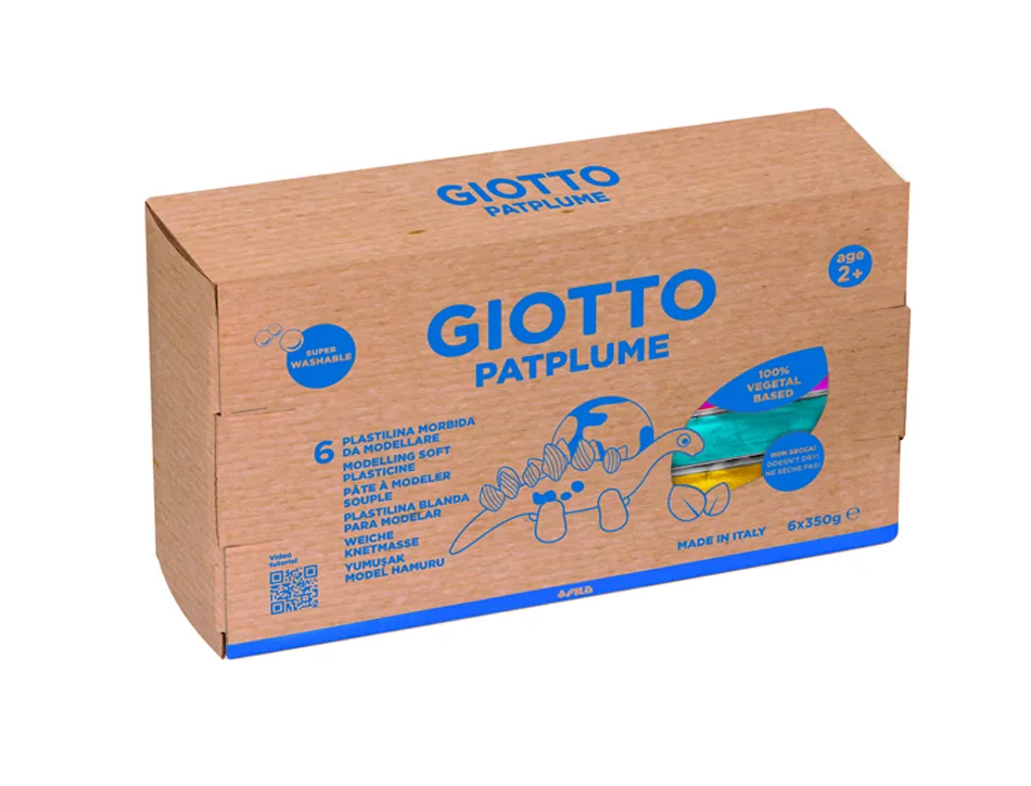 Lot patplume giotto matiere vegetale souple ne seche pas pain predecoupe 350g 6 unites coloris assortis