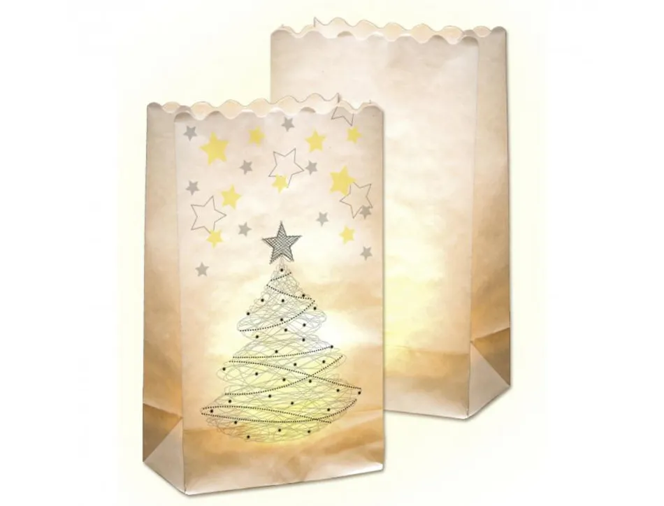 Lot photophores folia papier 19x11,5x7cm